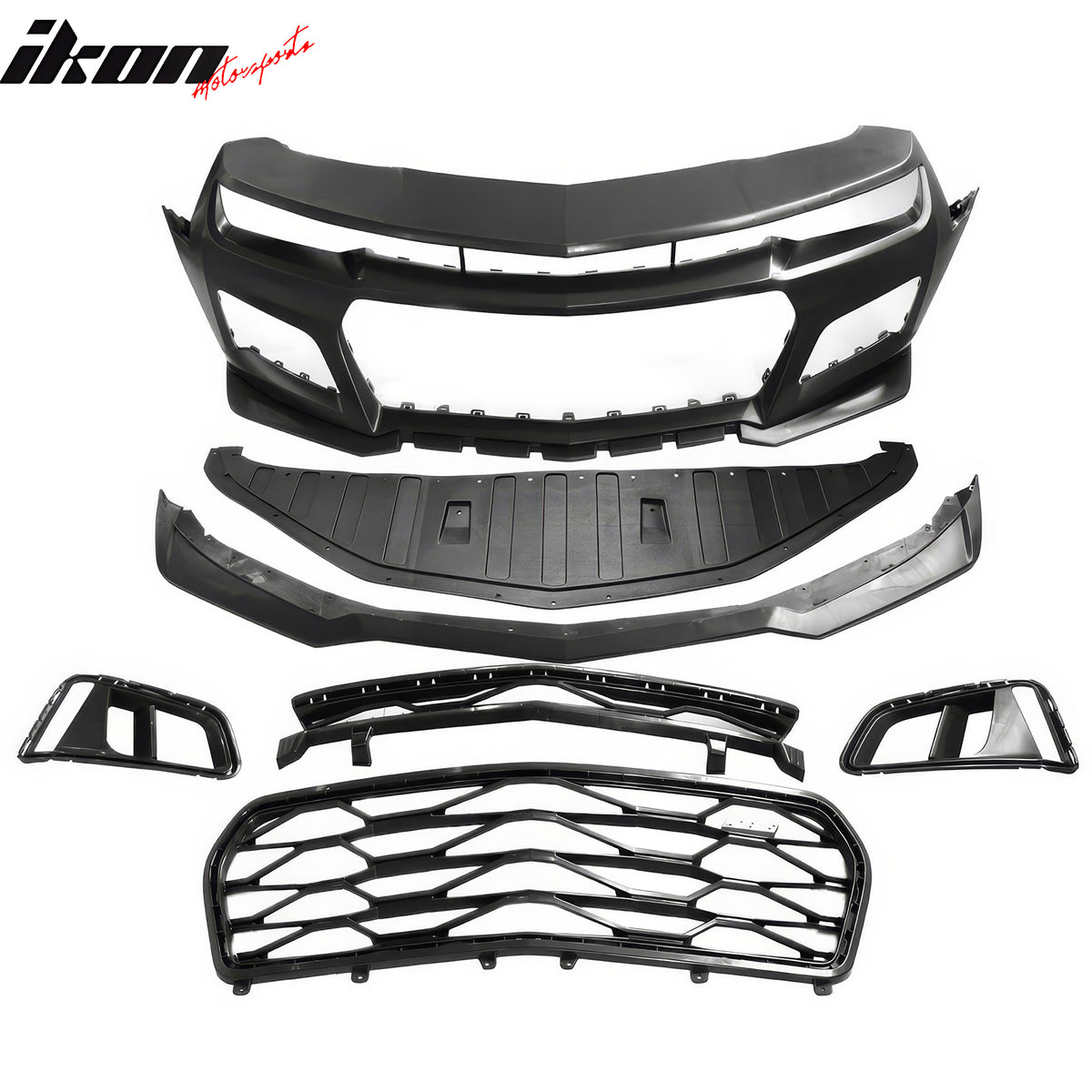 Fits 10-13 Chevy Camaro ZL1 Style PP Front Bumper Cover Conversion + Harnesses