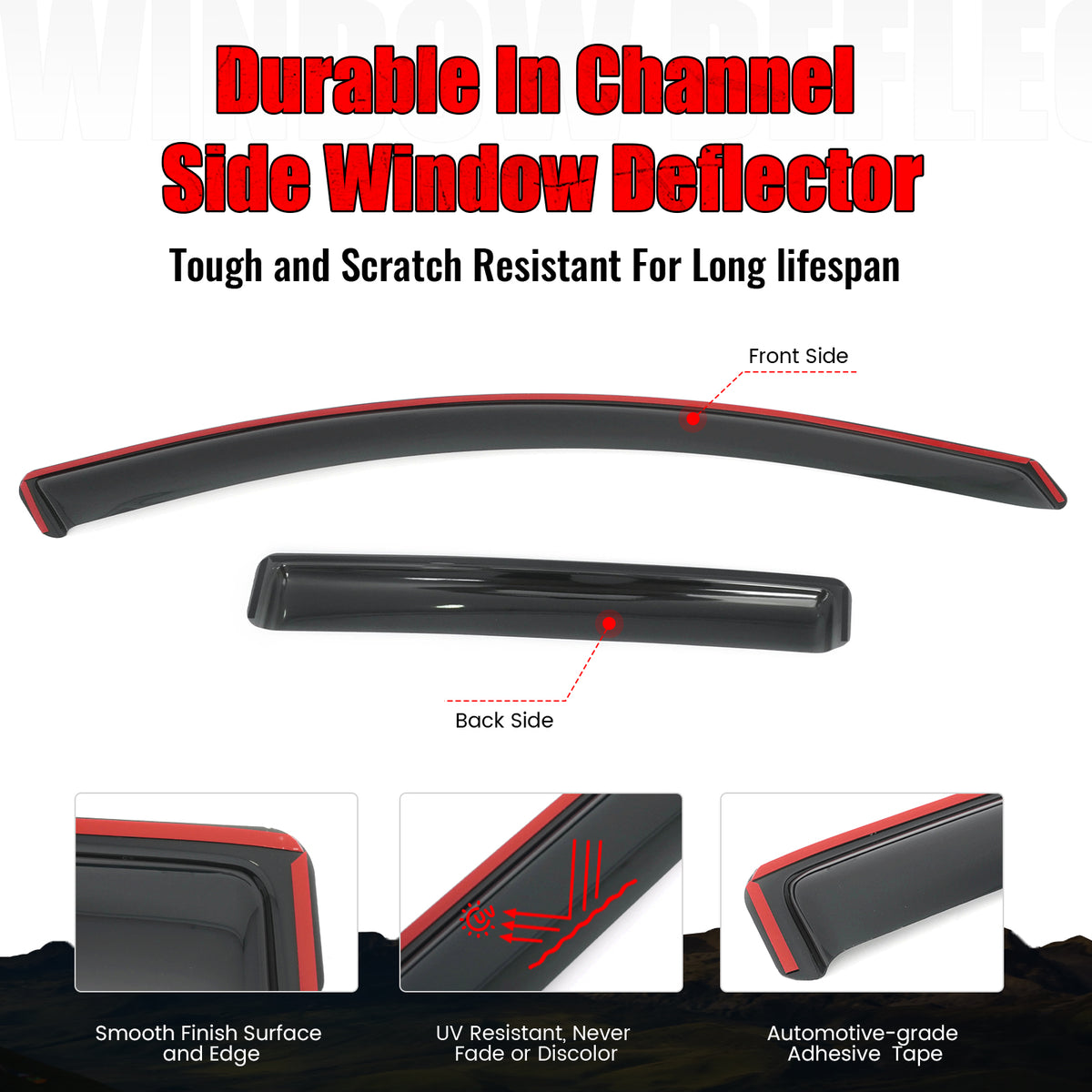 Fits 10-13 Mazda 3 Hatchback In-Channel Window Visors Sun Rain Guard Acrylic 4PC