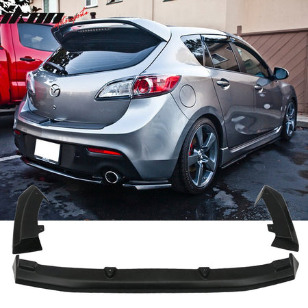 2010 - 2013 Mazda 3 Hatchback Rear Lip Apron Diffuser Dual Exhaust 3 PCIkon Motorsports
