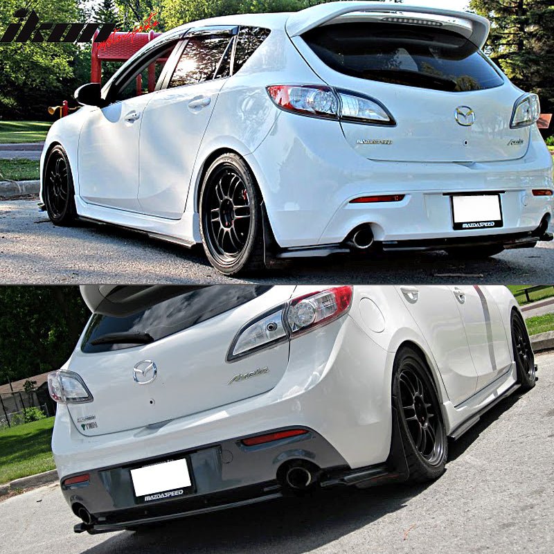 2010 - 2013 Mazda 3 Hatchback Rear Lip Apron Diffuser Dual Exhaust 3 PCIkon Motorsports