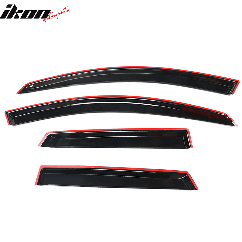 JDM Vent Window Visors – 4-Piece Dark Smoke Wind Deflectors For 2010-2013 Mazda3 & Mazdaspeed 3 Hatchback