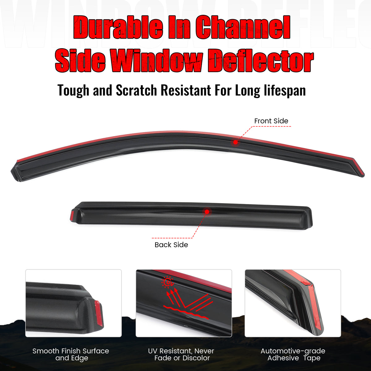 Fits 10-14 Subaru Outback Window Visors In-Channel Sun Rain Guard Side Deflector