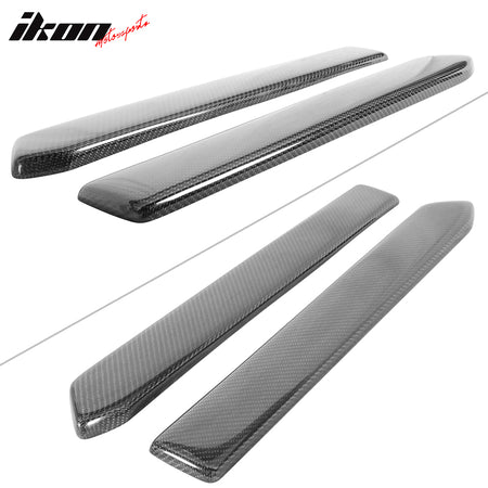 IKON MOTORSPORTS, 2PCS Rear Side Bumper Lip Compatible With 2010-2014 Ford Mustang All Models, Rear Bumper Side Canards Splitter Extension Real Carbon Fiber, 2011 2012 2013