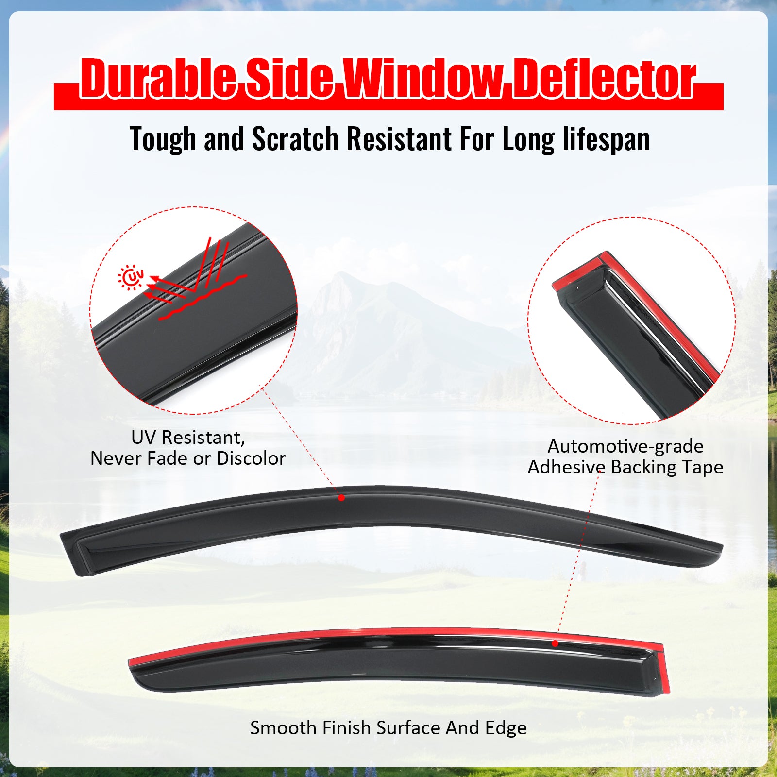 Fits 10-14 Subaru Legacy Sedan 4PCS Window Visors Smoke Acrylic Deflectors Set
