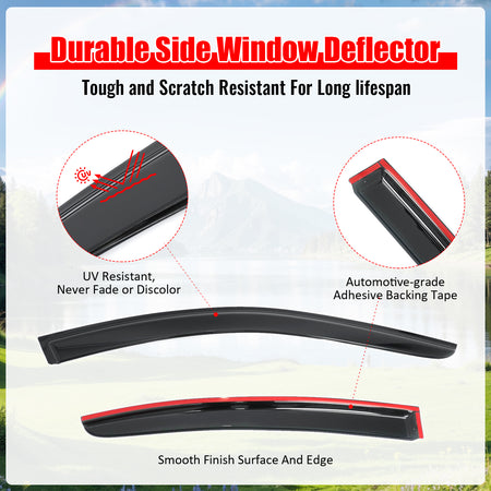 Fits 10-14 Subaru Legacy Sedan 4PCS Window Visors Smoke Acrylic Deflectors Set