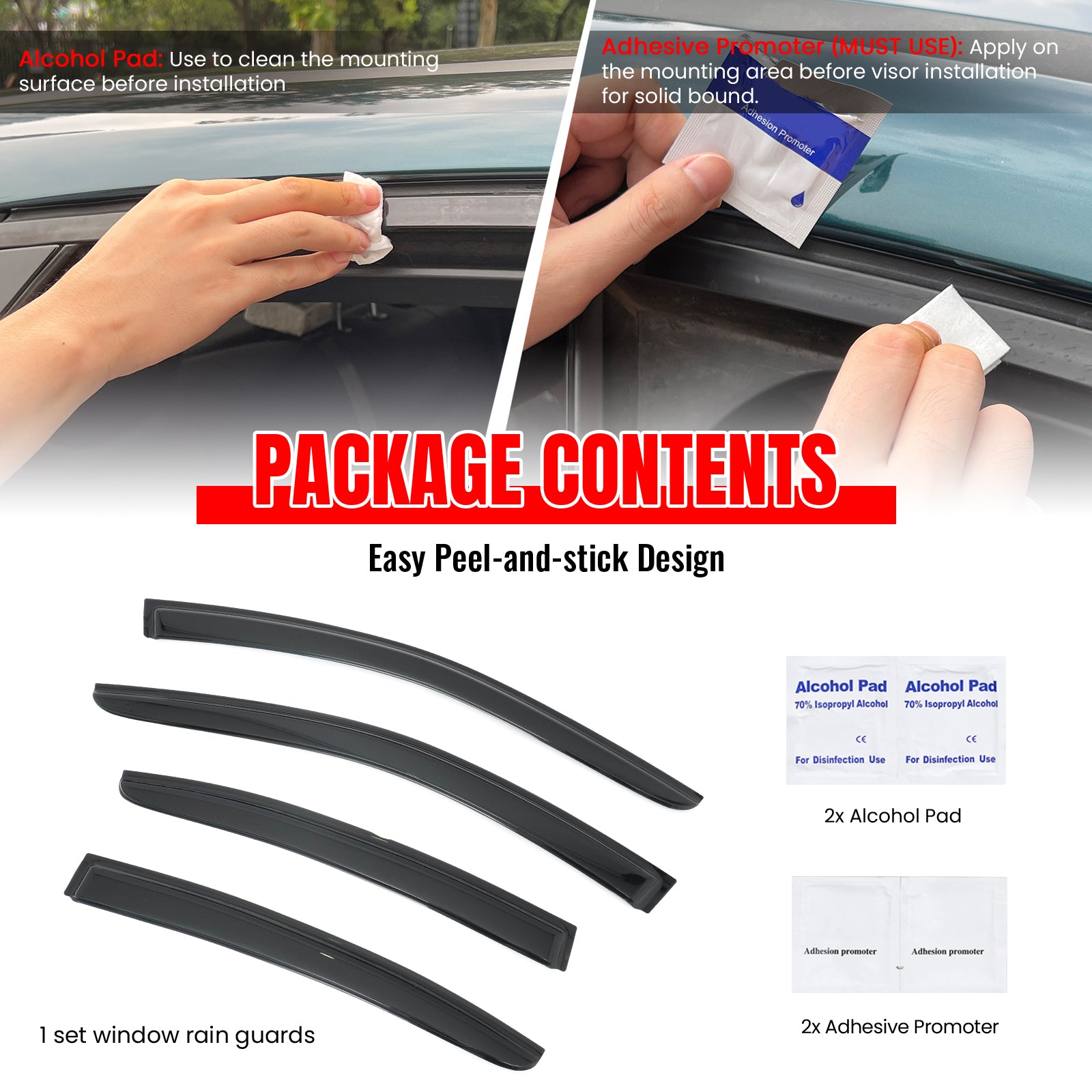 Fits 10-14 Subaru Legacy Sedan 4PCS Window Visors Smoke Acrylic Deflectors Set