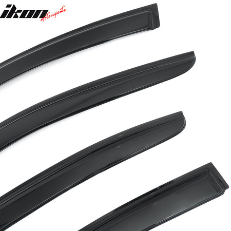 Fits 10-14 Subaru Legacy Sedan 4PCS Window Visors Smoke Acrylic Deflectors Set