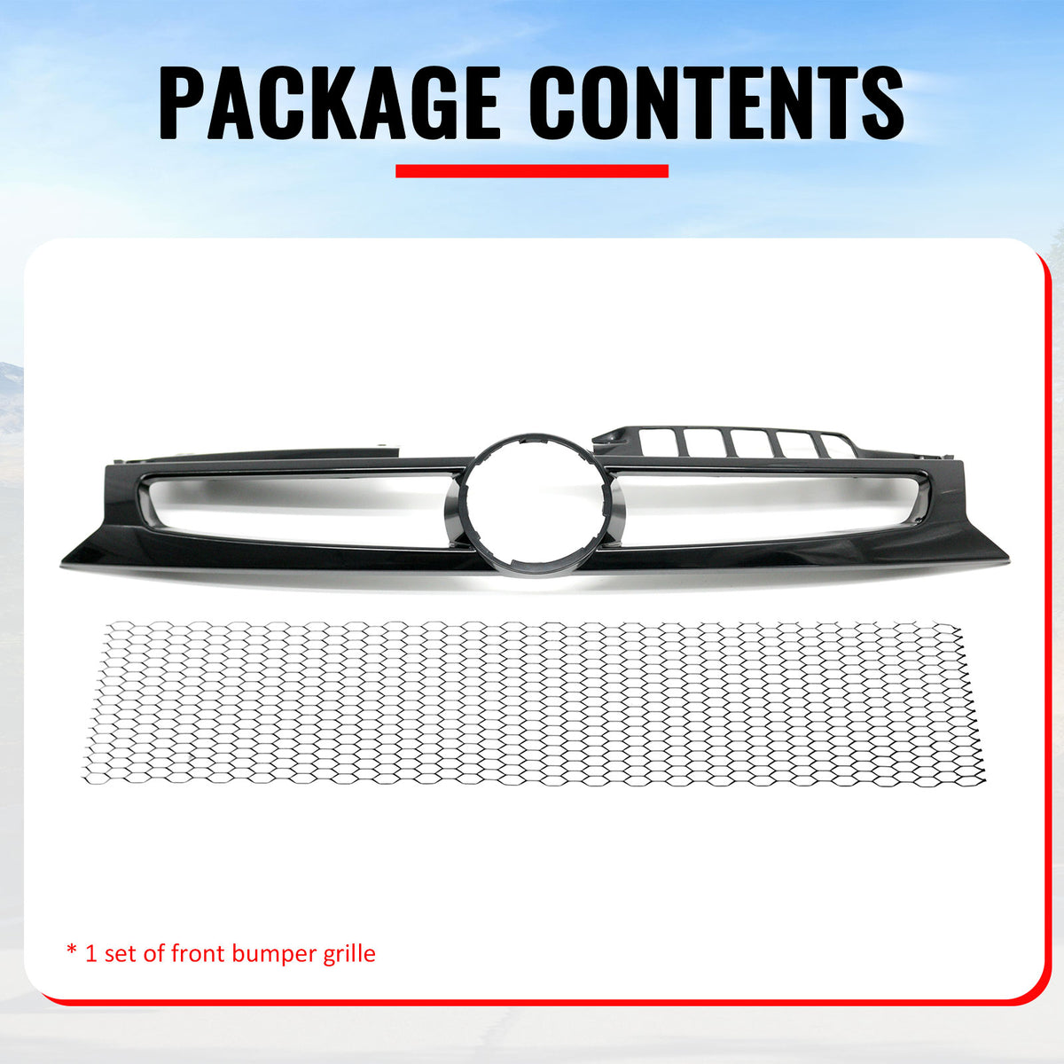 Fits 10-14 Volkswagen Golf/11-14 Jetta MK6 Front Bumper Hood Mesh Upper Grille