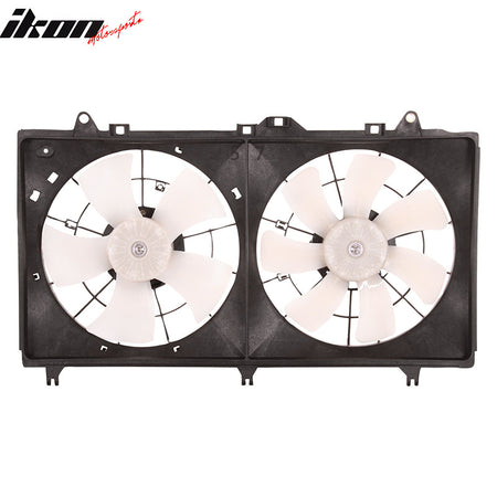 IKON MOTORSPORTS Radiator Cooling Fan Assembly Replacement for 2010-2015 Chevrolet Camaro Coupe 3.6L 2011-2015 Convertible 3.6L, M:22786868 GM3115265 Automotive Dual Engine Fans, Black