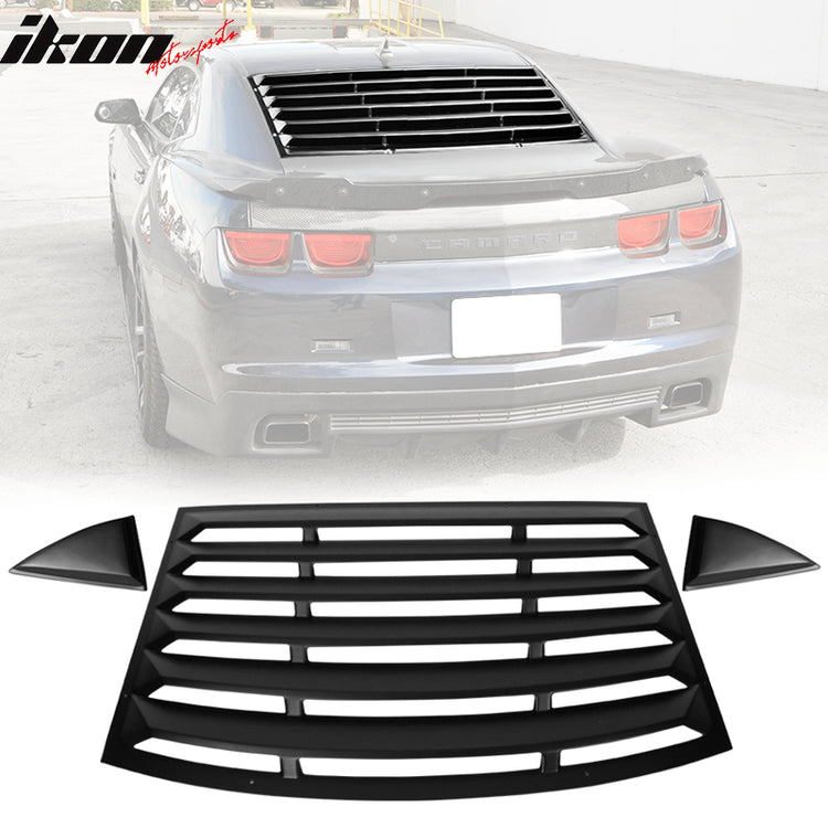 Fits 10-15 Chevy Camaro XE Style Rear Window Louver with Side Quarter ...