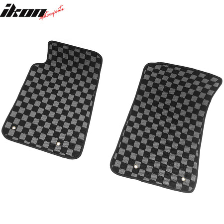 Fits 10-15 Chevy Camaro Floor Mats Non-Slip Carpets Checkered Black Gray Plaid