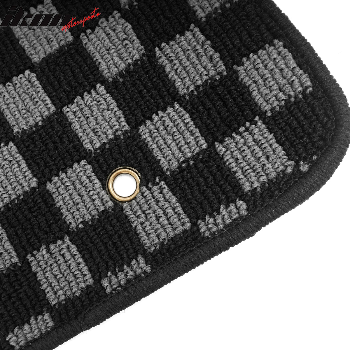 Fits 10-15 Chevy Camaro Floor Mats Non-Slip Carpets Checkered Black Gray Plaid