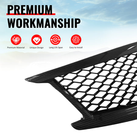 Fits 10-15 Infiniti G37 G25 Q40 Sedan Honeycomb Style Grille Carbon Fiber Print