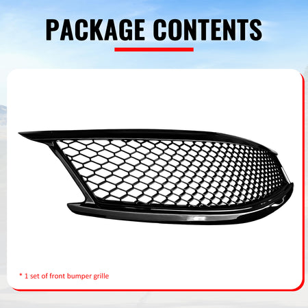 Fits 10-15 Infiniti G37 G25 Q40 Sedan Honeycomb Style Upper Grille Gloss Black