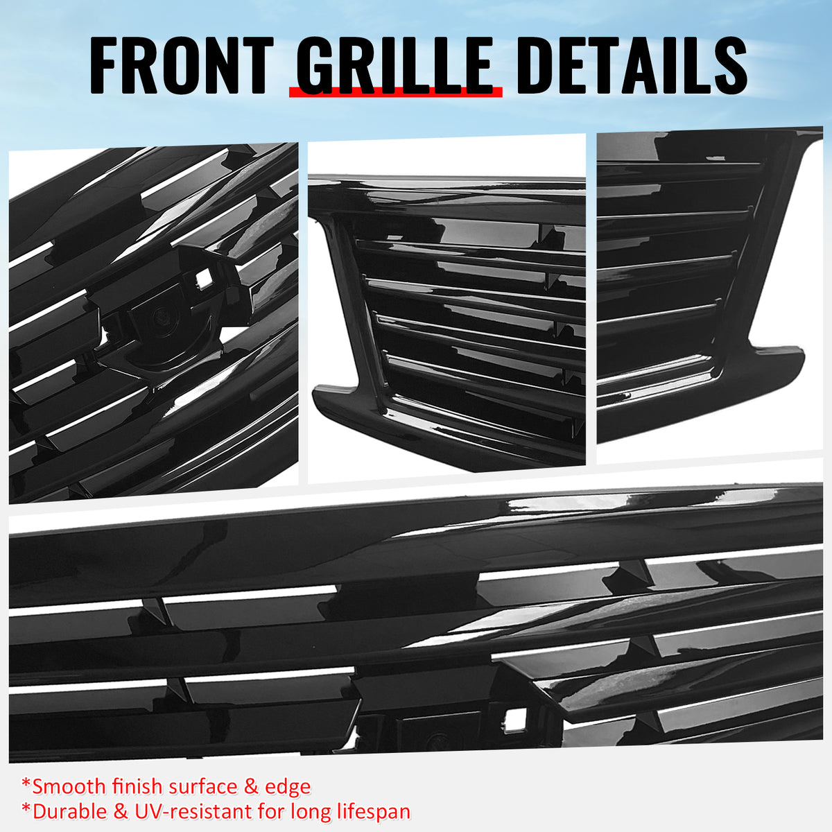 Fits 10-15 Infiniti G37 G25 Q40 Sedan OE Style Front Upper Grille Gloss Black