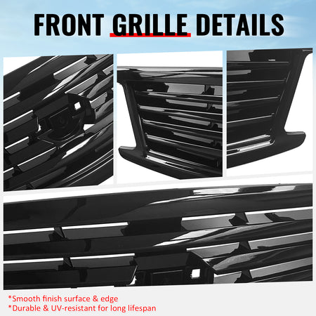 Fits 10-15 Infiniti G37 G25 Q40 Sedan OE Style Front Upper Grille Gloss Black