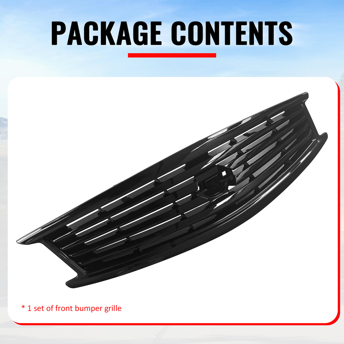 Fits 10-15 Infiniti G37 G25 Q40 Sedan OE Style Front Upper Grille Gloss Black