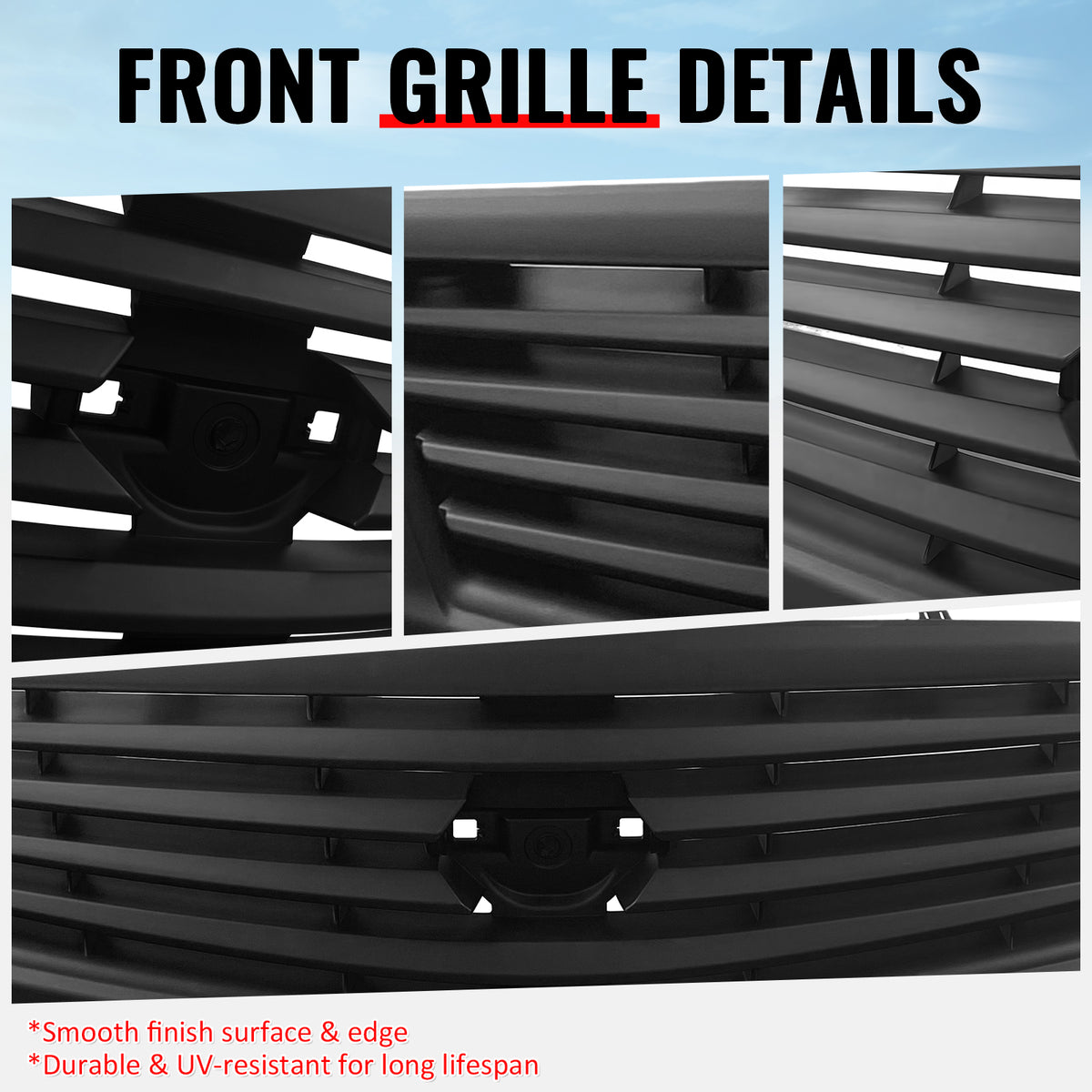 Fits 10-15 Infiniti G37 G25 Q40 Sedan OE Style Front Upper Grille Matte Black
