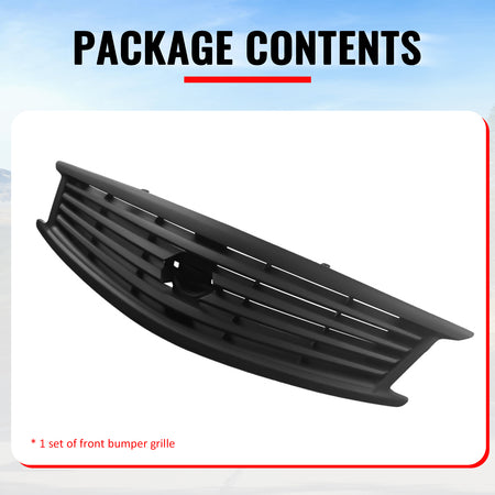 Fits 10-15 Infiniti G37 G25 Q40 Sedan OE Style Front Upper Grille Matte Black