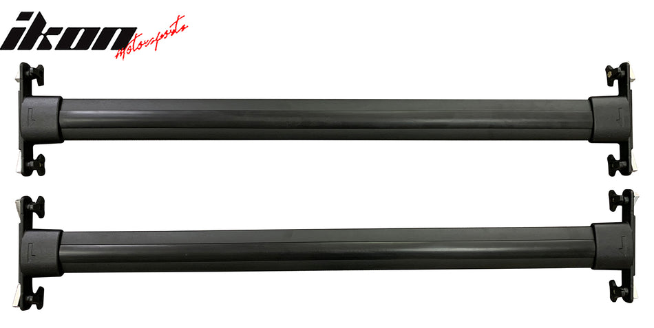 IKON MOTORSPORTS Roof Rack Cross Bars, Compatible with 2010-2015 Lexus RX350 RX450h, OE Style Aluminum ABS Black Cargo Rooftop Luggage Crossbars Carrier