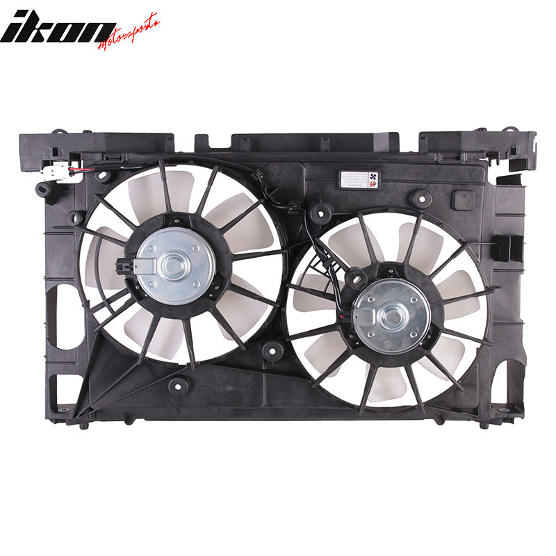 IKON MOTORSPORTS Radiator Cooling Fan Assembly Replacement for 2010-2015 Toyota Prius 1.8L L4 Hatchback, 2012-2018 Prius V 1.8L L4 Wagon, 16361-21040 16361-28360 TO3115159 Automotive Engine Fan, Black