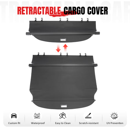 Fits 10-17 Chevy Equinox Terrain Carbon Fiber Texture Cargo Cover + 3D Trunk Mat