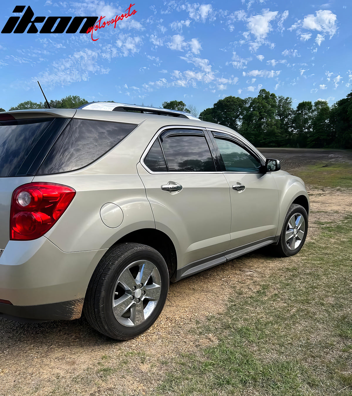 IKON MOTORSPORTS In Channel Window Visors Compatible with 2010-2017 Chevrolet Equinox, Acrylic Smoke/Tinted Rain Guards, Side Window Wind Deflectors 4PCS