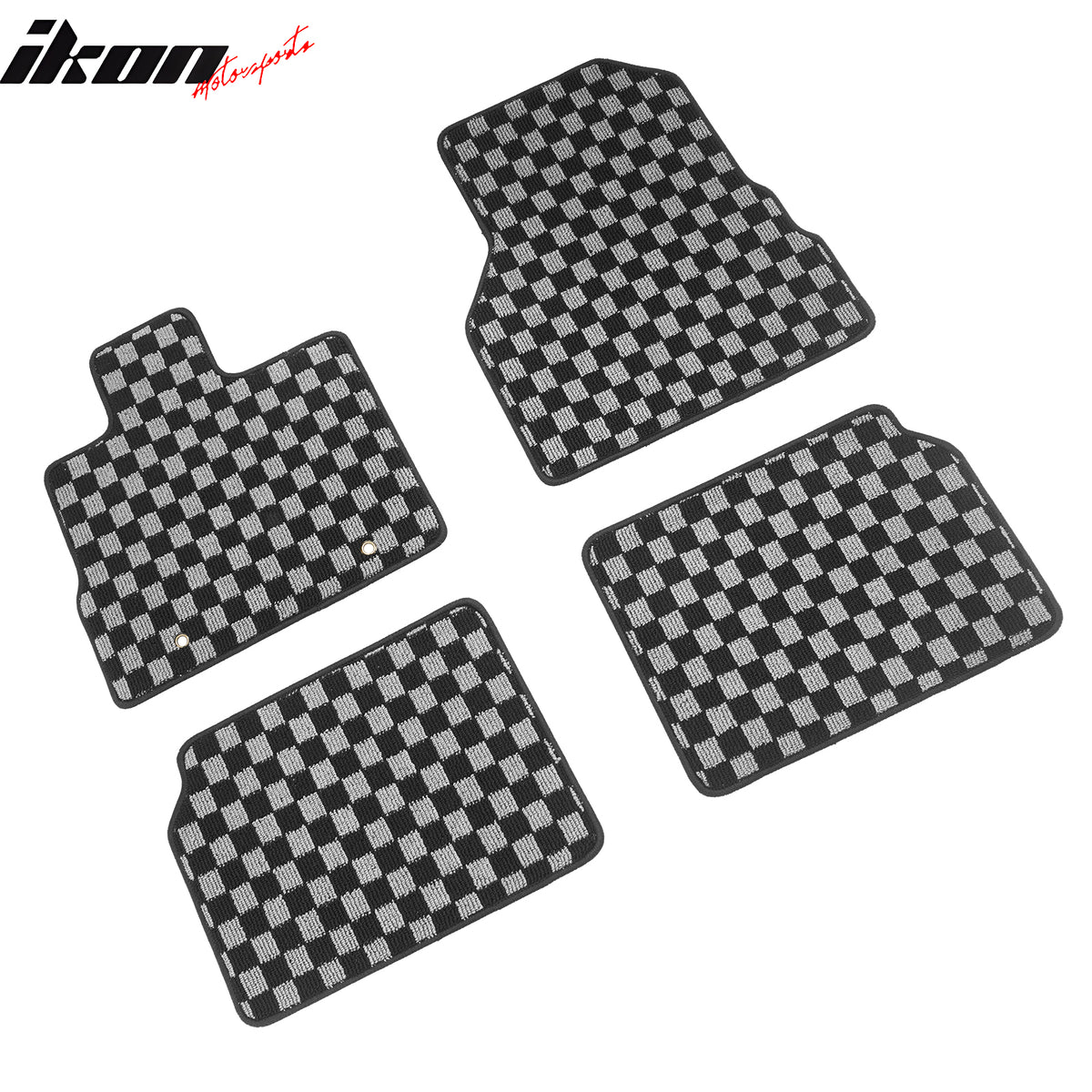Fits 10-17 Chevy Equinox Floor Mats Non-Slip Carpets Checkered Black Gray Plaid