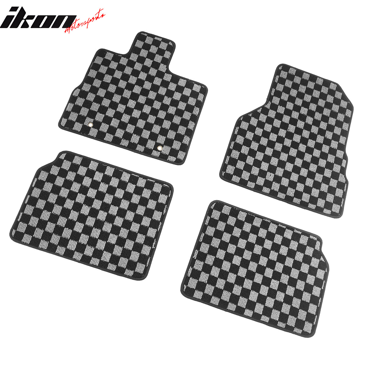 Fits 10-17 Chevy Equinox Floor Mats Non-Slip Carpets Checkered Black Gray Plaid