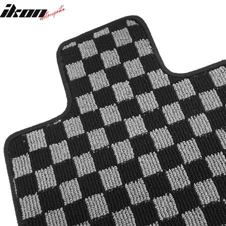 Fits 10-17 Chevy Equinox Floor Mats Non-Slip Carpets Checkered Black Gray Plaid