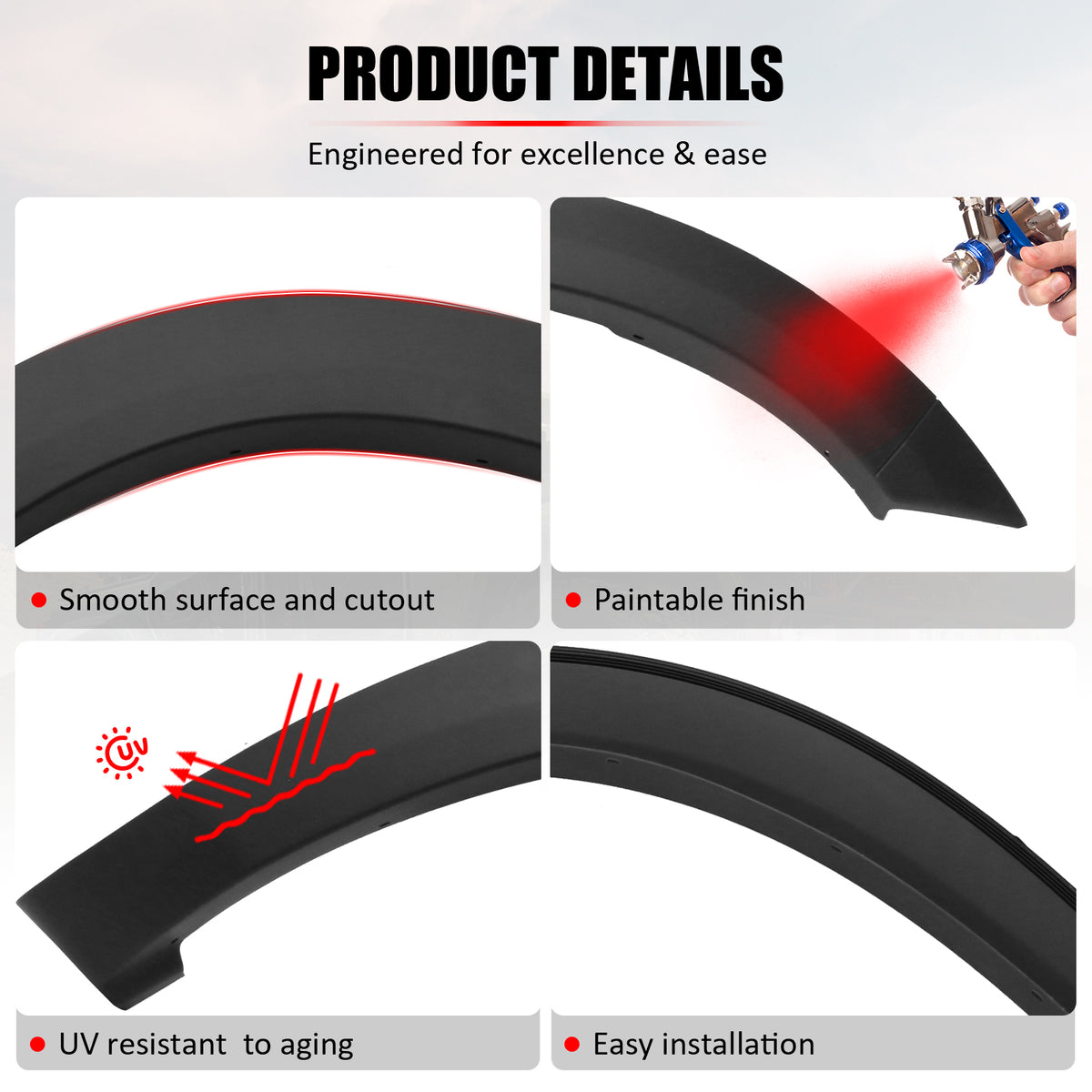 Fits 10-18 Dodge Ram 2500 3500 OE Factory Style Fender Flares Cover Unpainted PP