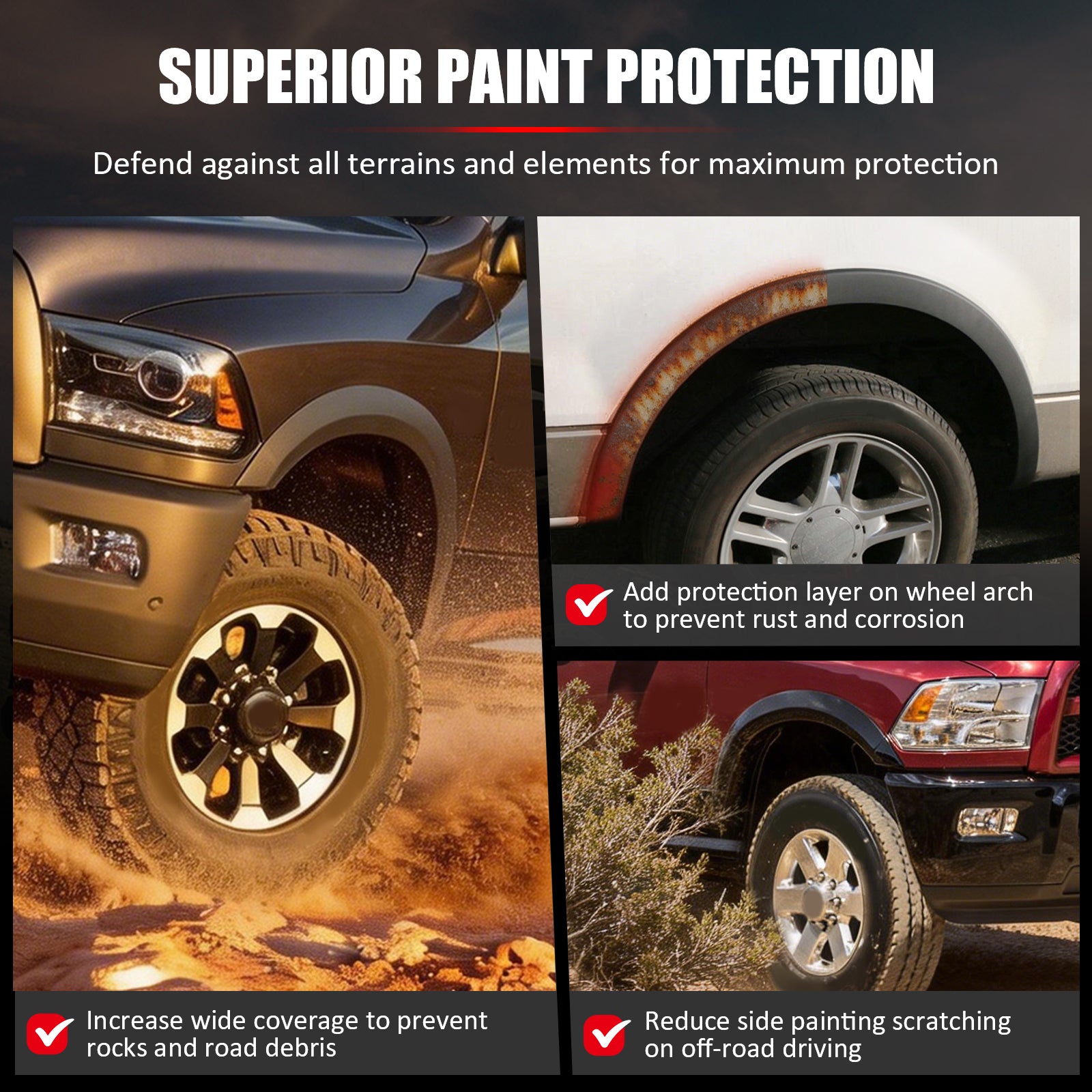 Fits 10-18 Dodge Ram 2500 3500 OE Factory Style Fender Flares Cover Unpainted PP