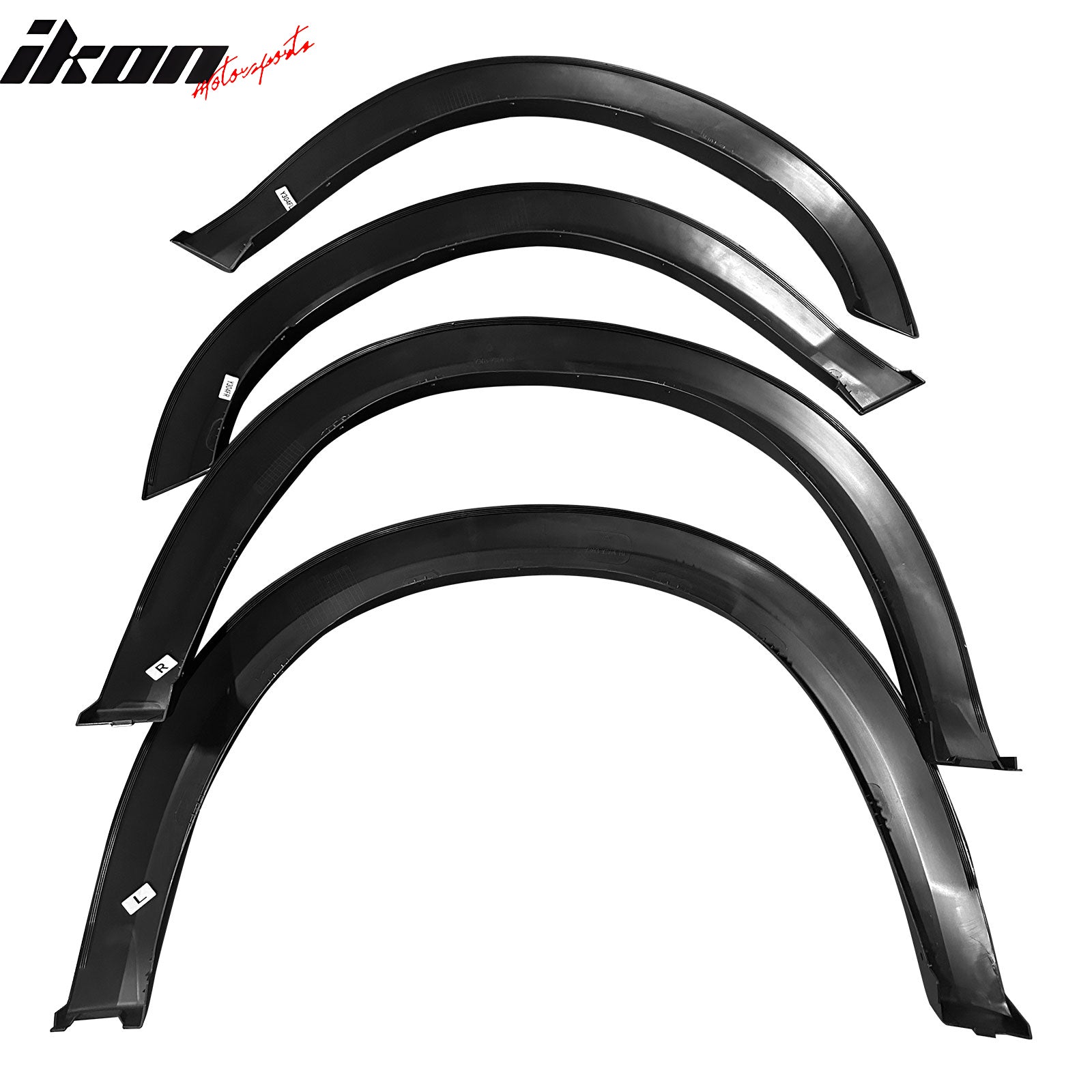 IKON MOTORSPORTS, Fender Flares Compatible With 2010-2019 Dodge Ram 2500 3500, 4PCS Driver Passenger Side Replacement Fender Flare Wheel Protector Exterior Auto Parts OE Style PP Black