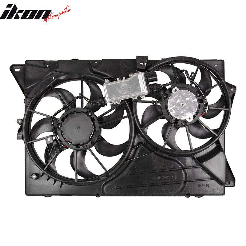 IKON MOTORSPORTS Radiator Cooling Fan Assembly Replacement for 2010-2019 Ford Flex 3.5L 2011-2015 Ford Explorer 2.0L 3.5L 10-19 Lincoln MKT 3.5L 3.7L, BA8Z8C607C FO3115222 Automotive Dual Engine Fans