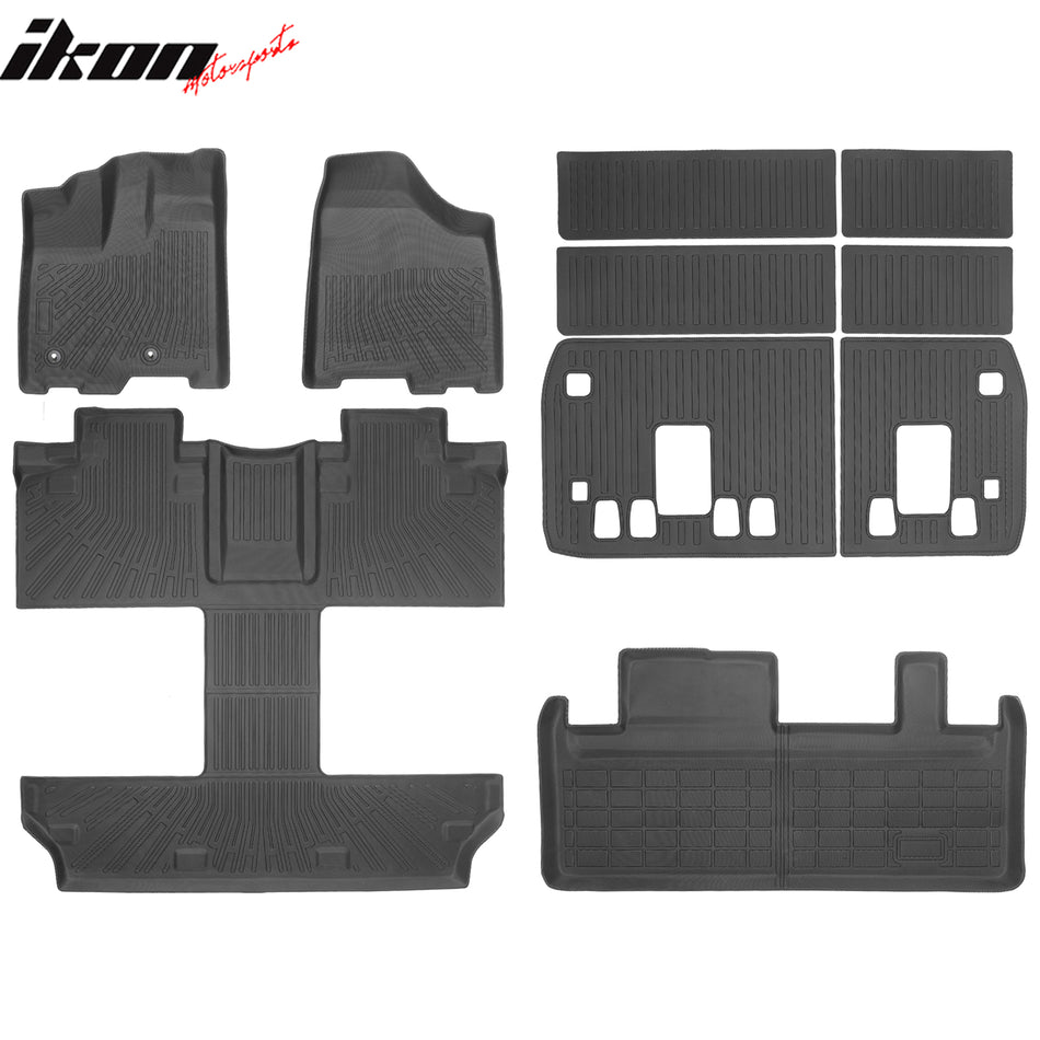 2011-2012 Toyota Sienna 7 Seats TPE All Weather Floor Mats Liner + Trunk Mat + Backrest Mats