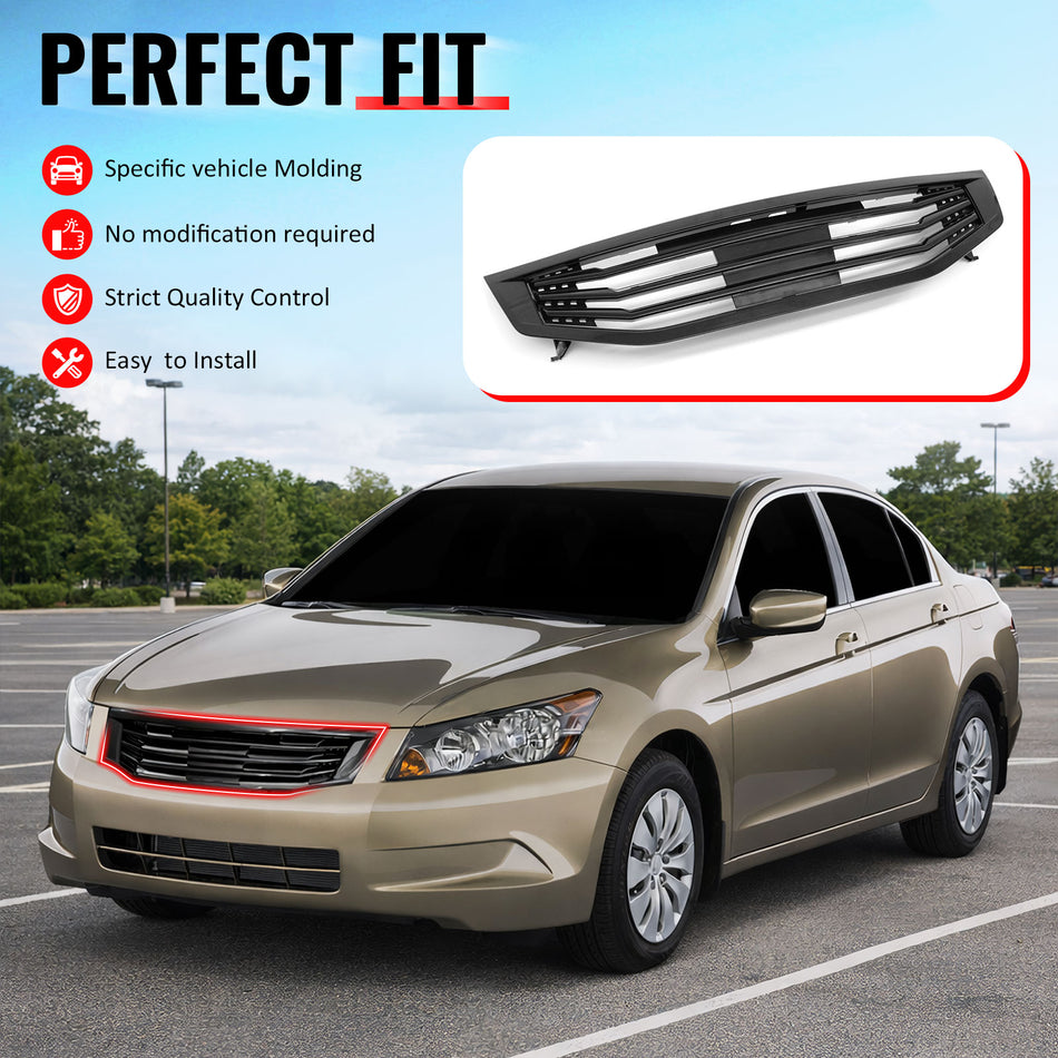 Fit 2011-2012 Honda Accord Sedan 4-Door Front Upper Grille MU Style