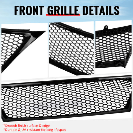 Fits 11-13 Lexus IS250 IS350 Sedan Gloss Black Honeycomb Style Upper Grille ABS