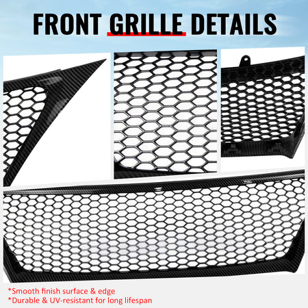 Fits 11-13 Lexus IS250 IS350 Sedan Carbon Fiber Print Honeycomb Style Grille ABS