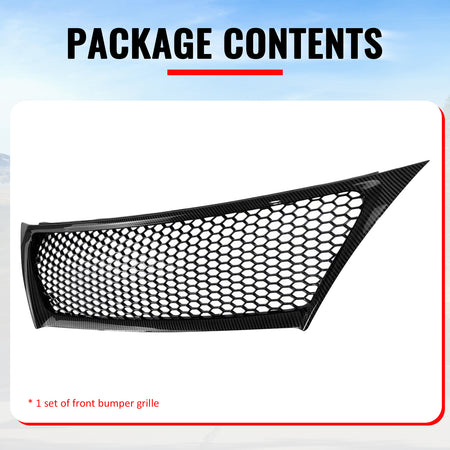 Fits 11-13 Lexus IS250 IS350 Sedan Carbon Fiber Print Honeycomb Style Grille ABS