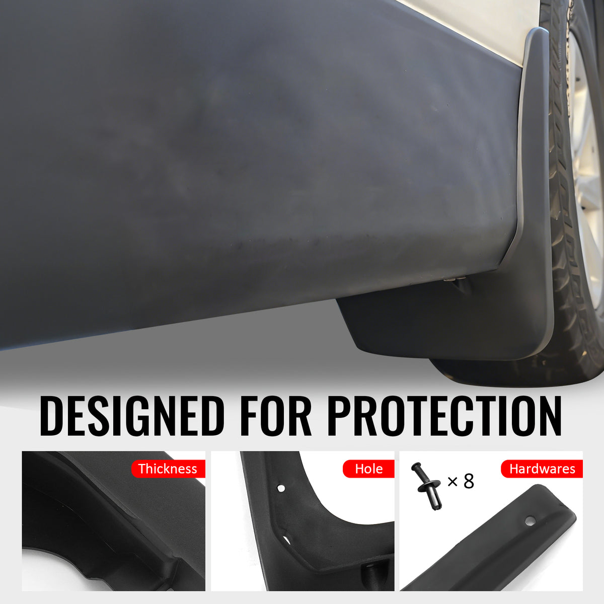Fits 11-13 Toyota Highlander Front & Rear Mud Flaps Wheel Arch Splash Guards PP
