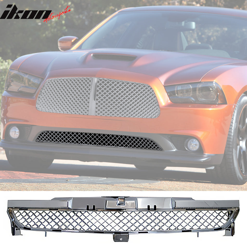 2011-2013 Dodge Charger Bentley Mesh Style Chrome Front Lower Grille