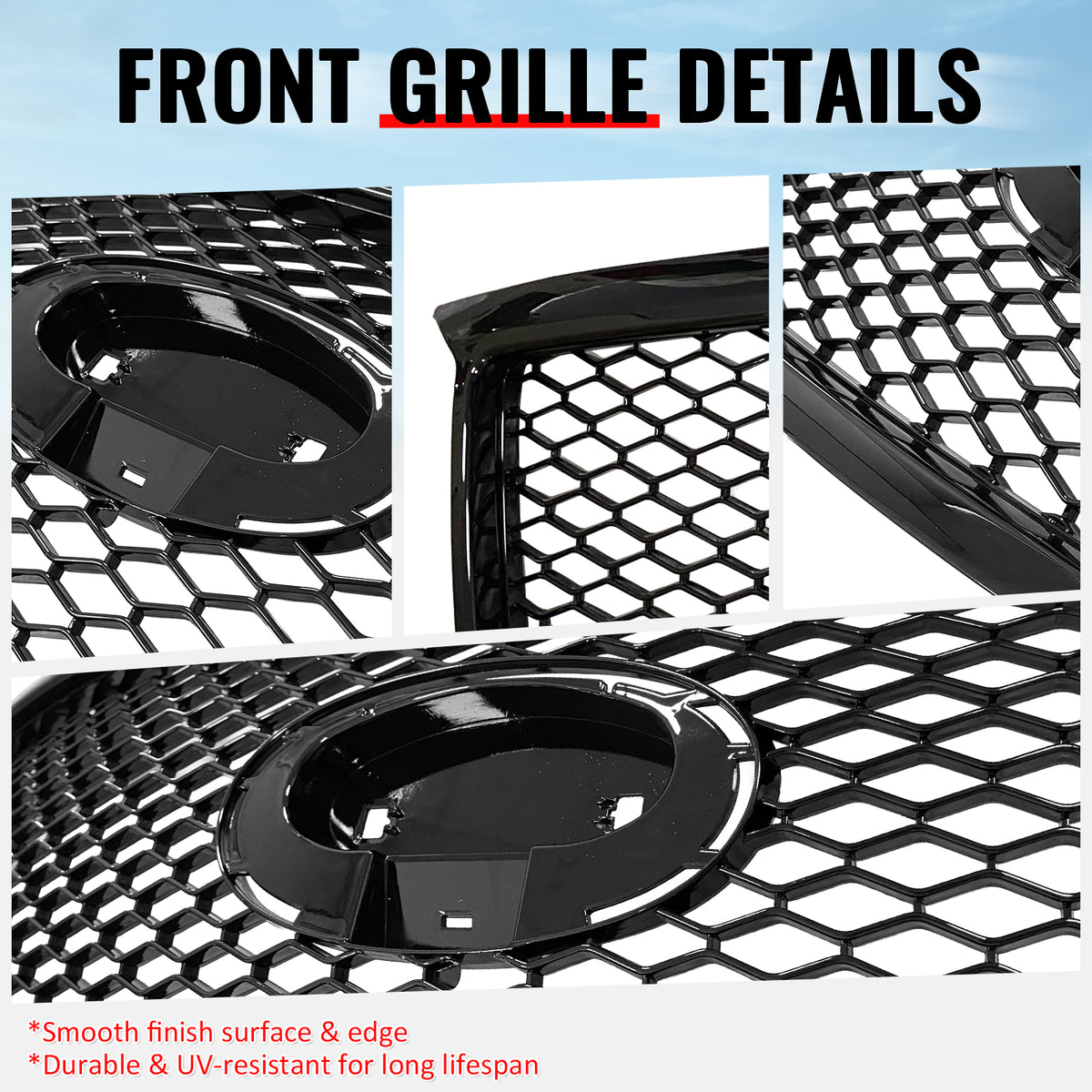 For 11-15 Infiniti M56 M35h M37 Q70 Gloss Black Honeycomb Style Upper Grille ABS
