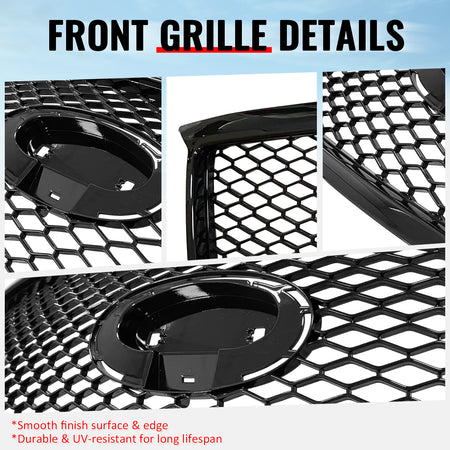 For 11-15 Infiniti M56 M35h M37 Q70 Gloss Black Honeycomb Style Upper Grille ABS