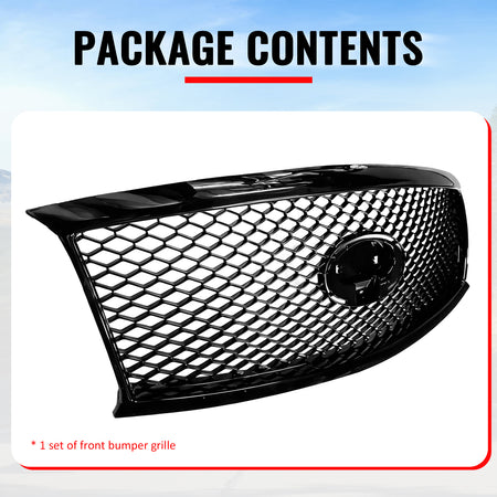 For 11-15 Infiniti M56 M35h M37 Q70 Gloss Black Honeycomb Style Upper Grille ABS