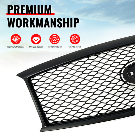 For 11-15 Infiniti M56 M35h M37 Q70 Matte Black Honeycomb Style Upper Grille ABS