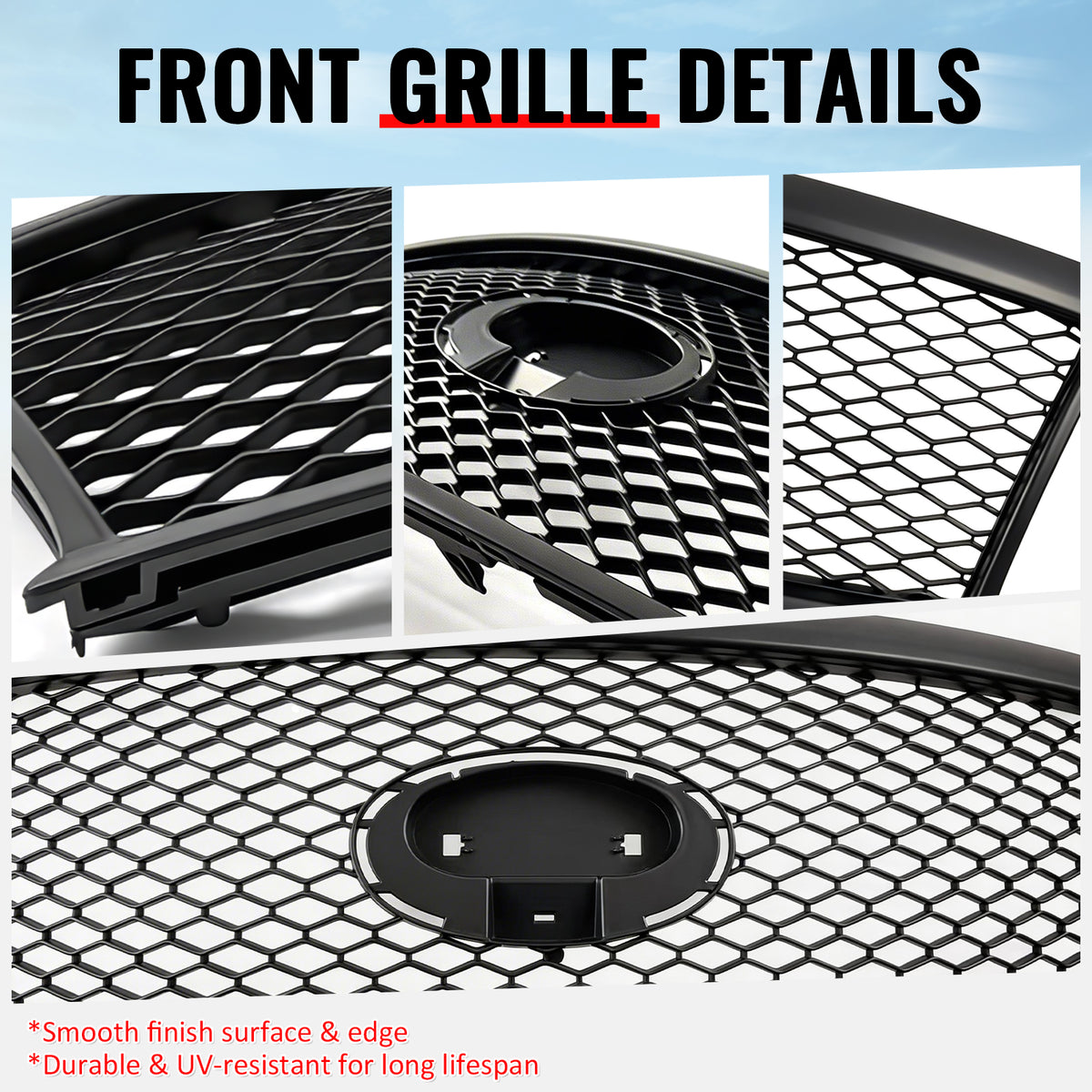 For 11-15 Infiniti M56 M35h M37 Q70 Matte Black Honeycomb Style Upper Grille ABS