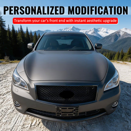 For 11-15 Infiniti M56 M35h M37 Q70 Matte Black Honeycomb Style Upper Grille ABS