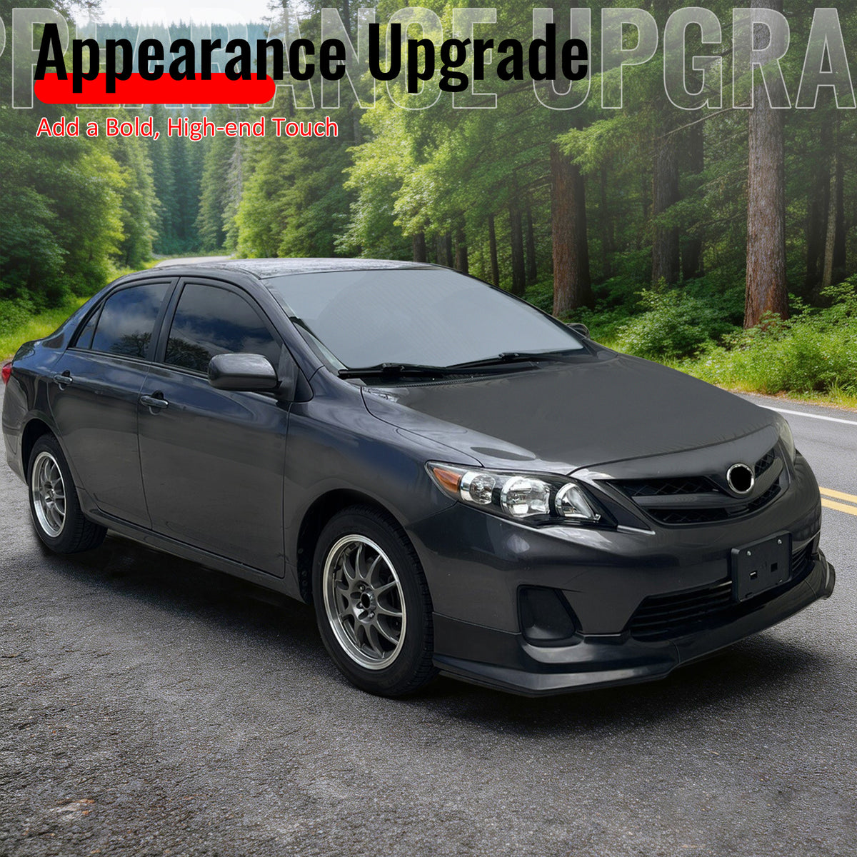 Fits 11-13 Toyota Corolla T Style Front Bumper Lip Chin Spoiler Matte Black PP