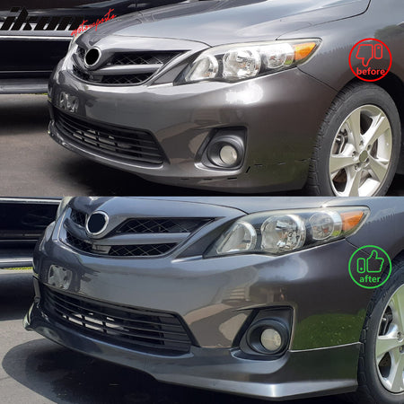 Fits 11-13 Toyota Corolla T Style Front Bumper Lip Chin Spoiler Matte Black PP