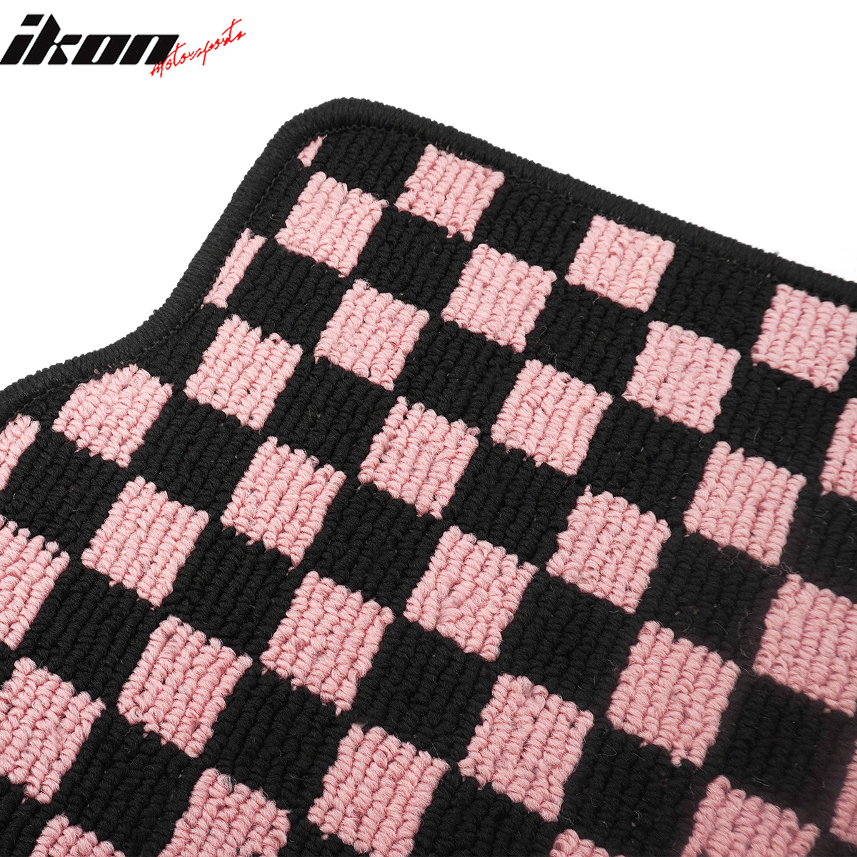 Fits 11-14 Hyundai Sonata Anti-slip Floor Mats Checkered Carpet Black Pink Plaid